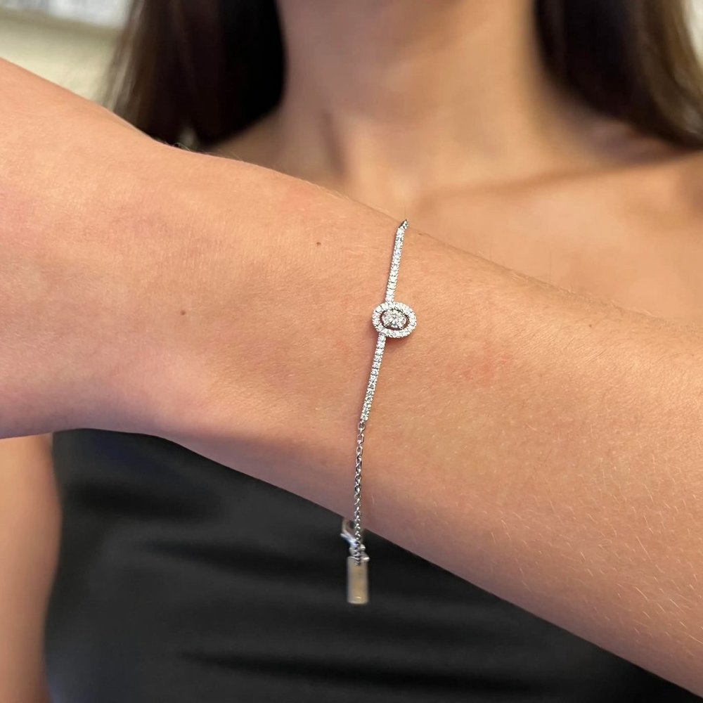 Messika 0.36Cttw Glam'Azone Diamond Chain Bracelet 18K White Gold